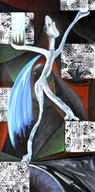 Eric Massholder, « Waterman », 2018, Oil on canvas, 135 x 65 cm