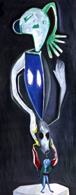 Eric Massholder, « Totem », 2017, Mixed media on canvas, 215 x 90 cm