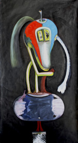 Eric Massholder, « Le Sauvetage », 2018, Oil on canvas, 130 x 70 cm