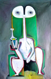 Eric Massholder, « Maternité », Oil on canvas, 200 x 125 cm