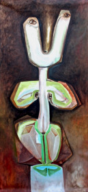 Eric Massholder, « Totem », 2017, Mixed media on canvas, 215 x 100 cm