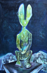 Eric Massholder, « On the Book », Oil on canvas, 200 x 135 cm