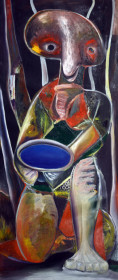 Eric Massholder, « Not Falling Water », Oil on canvas, 150 x 65 cm