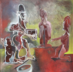 Eric Massholder, « Guerre et Paix », Oil on canvas, 200 x 200 cm