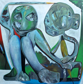 Eric Massholder, « Shy », Oil on canvas, 200 x 200 cm
