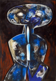 Eric Massholder, « Candle Light », Mixed media on paper, 100 x 70 cm