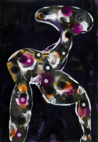 Eric Massholder, « La Biche », Mixed media on paper, 100 x 70 cm