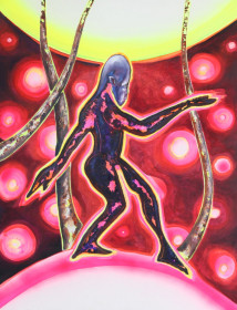Eric Massholder, « Mythos Mensch 1 », 2013, oil on paper, 80 x 60 cm