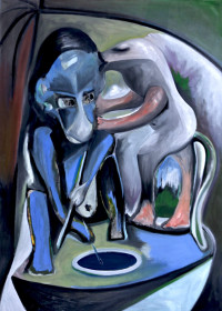 Eric Massholder, « The Kiss », 2018, Oil on canvas, 100 x 70 cm