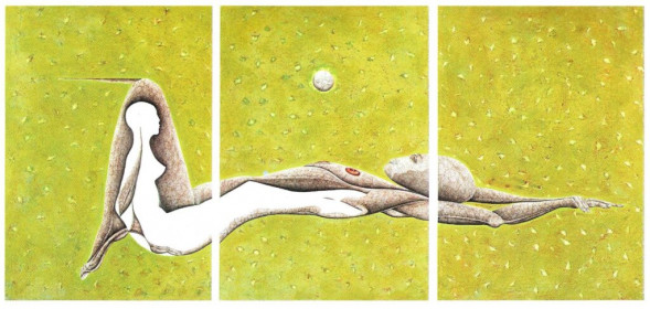 Eric Massholder, « Space Union », 2009, Mixed media on paper, 110 x 225 cm