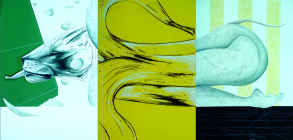 Eric Massholder, « Panthère », Mixed media on paper