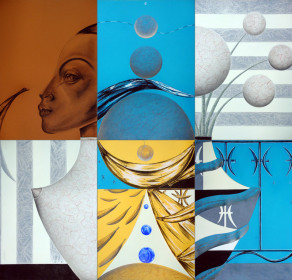 Eric Massholder, « Mystic Regard », Mixed media on paper