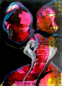 Eric Massholder, « Untitled », Mixed media on paper, 28 x 20 cm