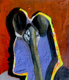 Eric Massholder, « Untitled », Mixed media on wood, 9 x 9 cm