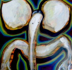 Eric Massholder, « Untitled », Mixed media on wood, 30 x 30 cm