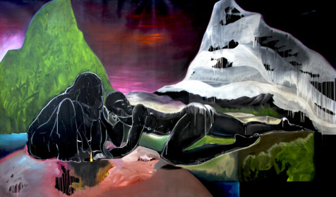 Eric Massholder, « Monte Verità - Wandering Utopia », 2018, Oil on canvas, 200 x 360 cm