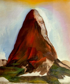 Eric Massholder, « Monte Verità », 2014, Mixed media on canvas, 37 x 31 cm