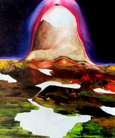Eric Massholder, « Monte Verità », 2014, Mixed media on canvas, 36.5 x 31 cm