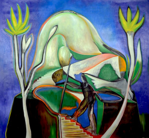 Eric Massholder, « Monte Verità », 2014, Oil on canvas, 200 x 215 cm