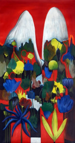 Eric Massholder, « Monte Verità », 2014, Oil on canvas, 200 x 100 cm
