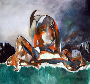 Eric Massholder, « Monte Verità », Oil on canvas, 200 x 200 cm