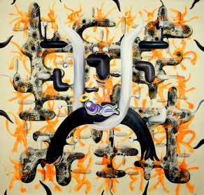 Eric Massholder, Mixed media on canvas, 200 x 200 cm